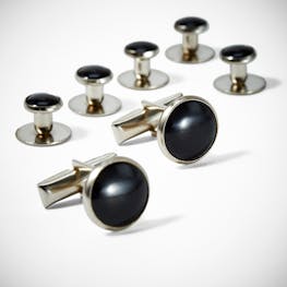 Black and Silver Cufflinks and Studs