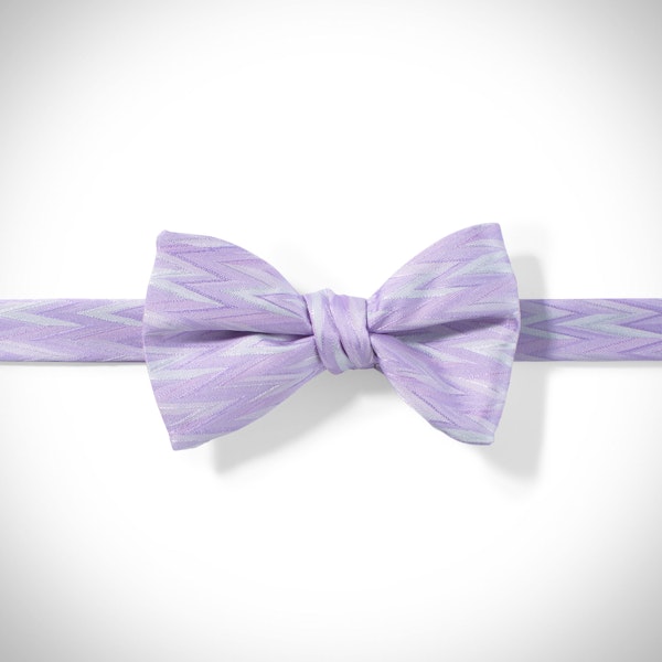 Lilac Zig Zag Pre-Tied Bow Tie