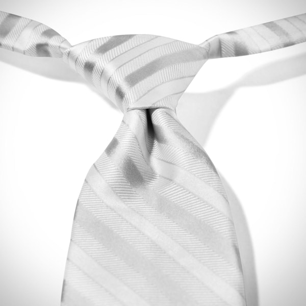 White Striped Pre-Tied Tie