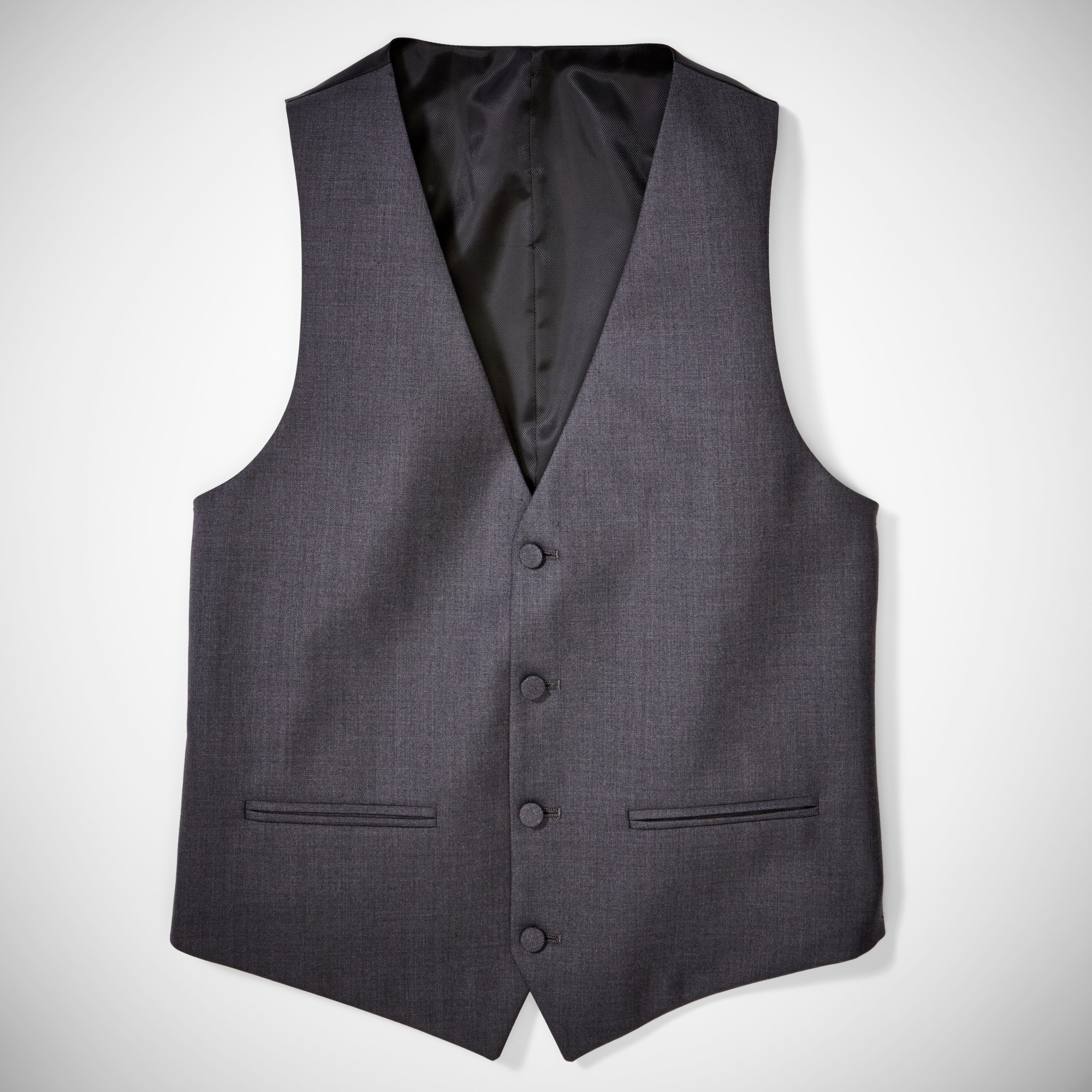 Charcoal Notch Lapel Tuxedo Vest