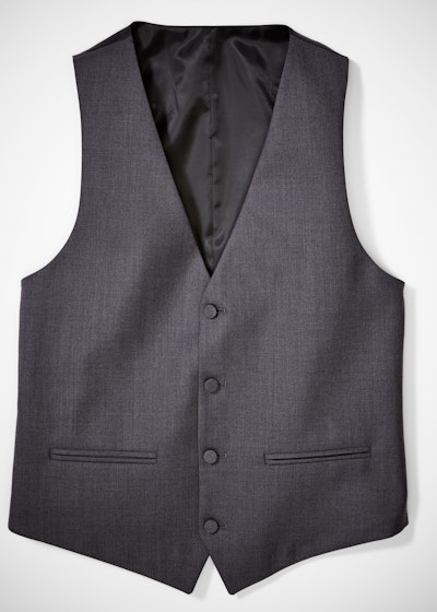 Charcoal Notch Lapel Tuxedo Vest