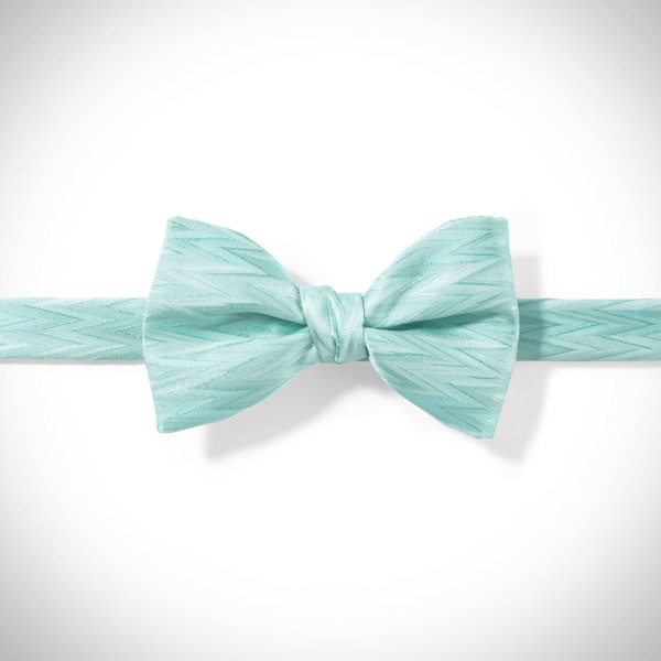 Tiffany Blue Zig Zag Pre-Tied Bow Tie