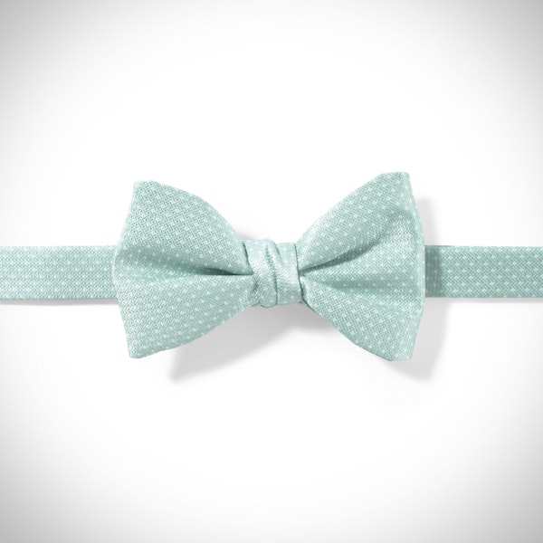 Mint and White Pin Dot Bow Tie