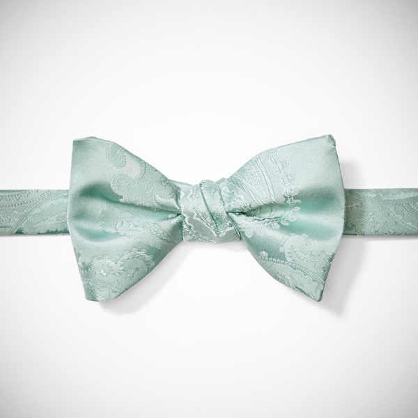 Mint Paisley Pre-Tied Bow Tie