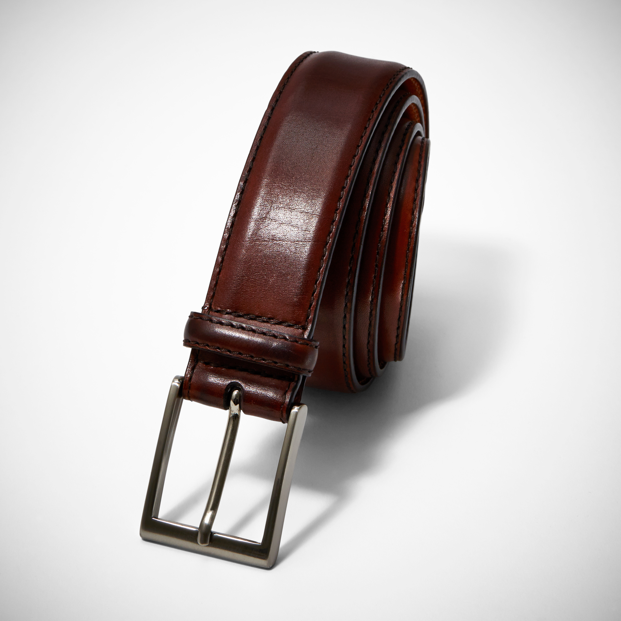 NWT Millennium brown leather belt with‎ silver buckle Brown Leather Tony Lama Western Belt With Silver Scroll  main image 2