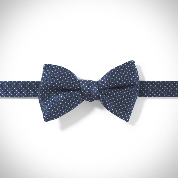 Dark Navy and White Pin Dot Pre-Tied Bow Tie
