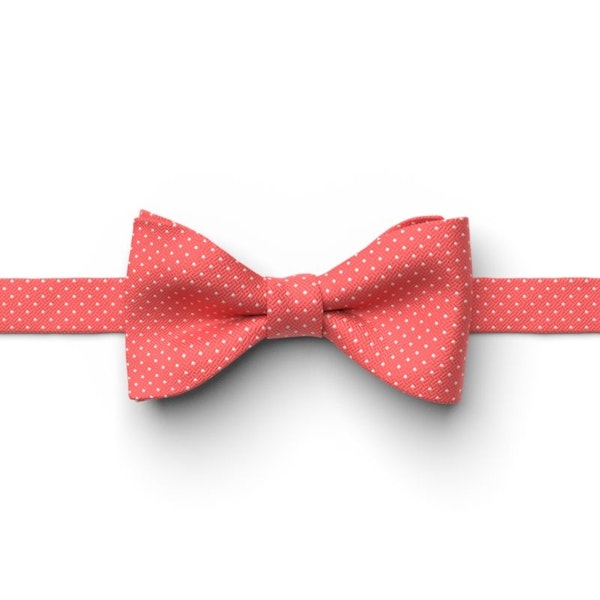 Guava Pin Dot Pre-Tied Bow Tie