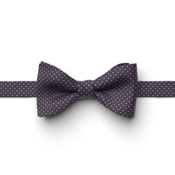 Lapis Pin Dot Pre-Tied Bow Tie