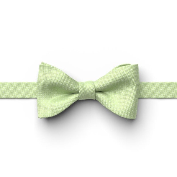 Lime Pin Dot Pre-Tied Bow Tie