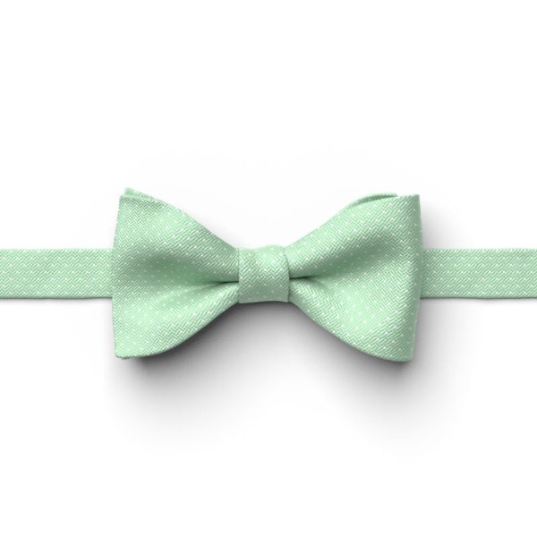Mint Green Pin Dot Pre-Tied Bow Tie