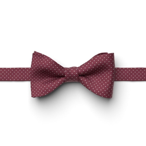 Mulberry Pin Dot Pre-Tied Bow Tie