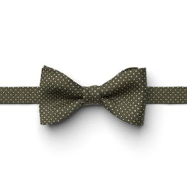 Olive Pin Dot Pre-Tied Bow Tie