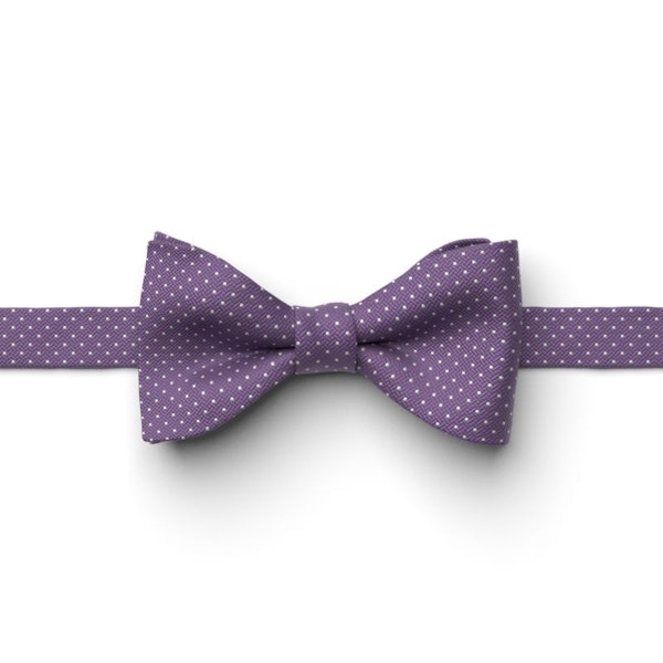 Purple Pin Dot Pre-Tied Bow Tie