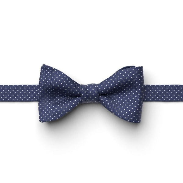 Sapphire Pin Dot Pre-Tied Bow Tie