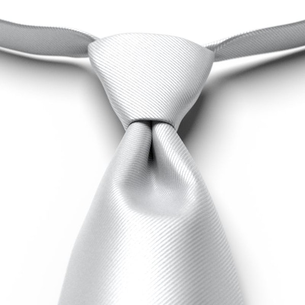 Silver Pre-Tied Tie