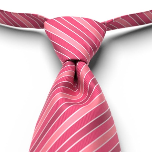 Bright Fuchsia Pre-Tied Striped Tie