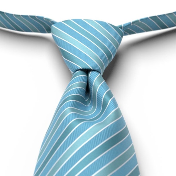 Blue Ice Pre-Tied Striped Tie