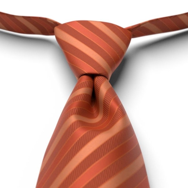 Burnt Orange Pre-Tied Striped Tie