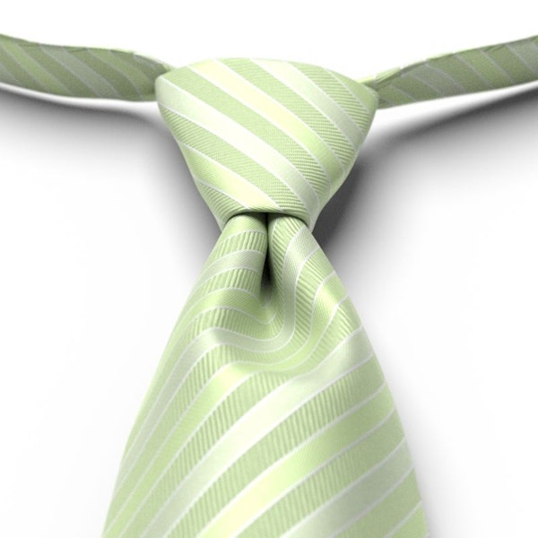 Lime Pre-Tied Striped Tie