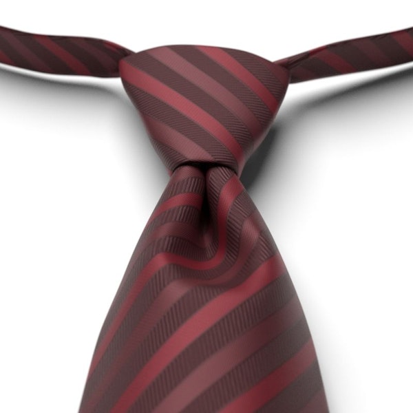 Merlot Pre-Tied Striped Tie