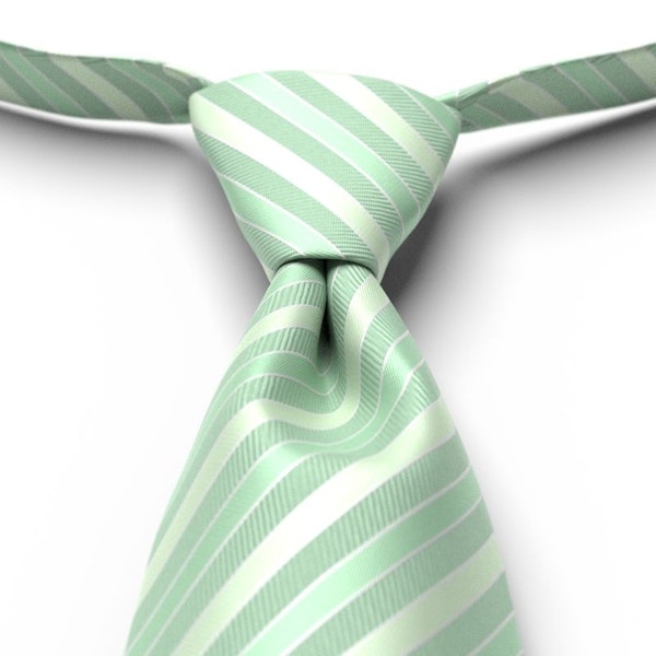 Mint Green Striped Pre-Tied Tie