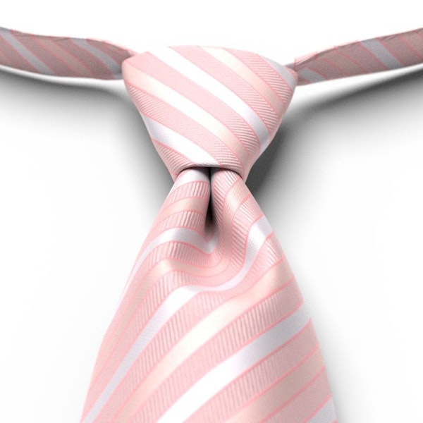 Petal Pink Pre-Tied Striped Tie