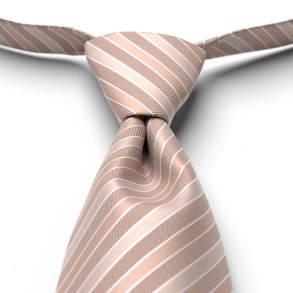 Rose Gold Pre-Tied Striped Tie