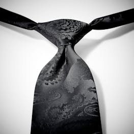 Black Paisley Pre-Tied Tie