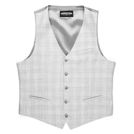 Gray Plaid Suit Vest